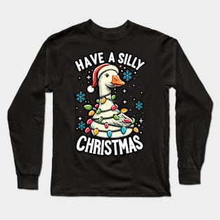 Funny Goose Gift Men Women Kids Silly Goose Ugly Christmas Long Sleeve T-Shirt